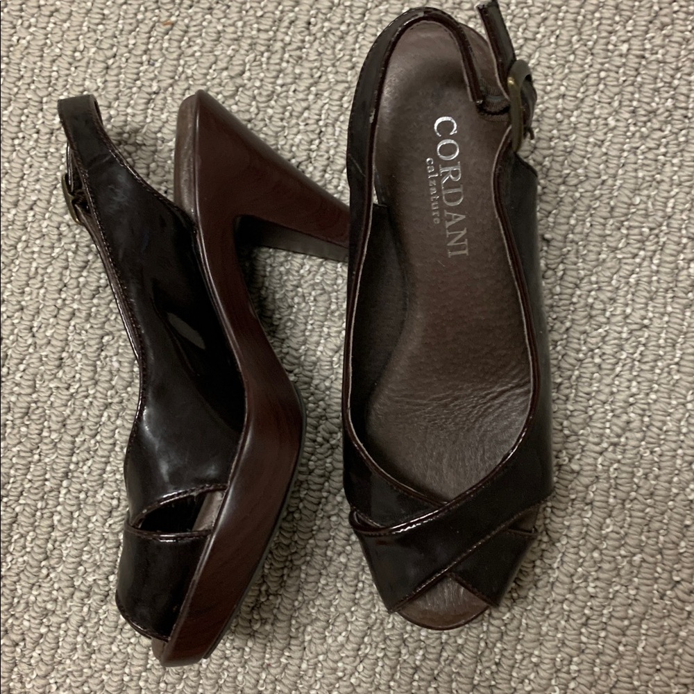 Cordani Dark Brown Slingback Sandals